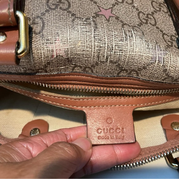 COPY - Gucci Monogram Canvas Bag with Pink Stars - Picture 10 of 12